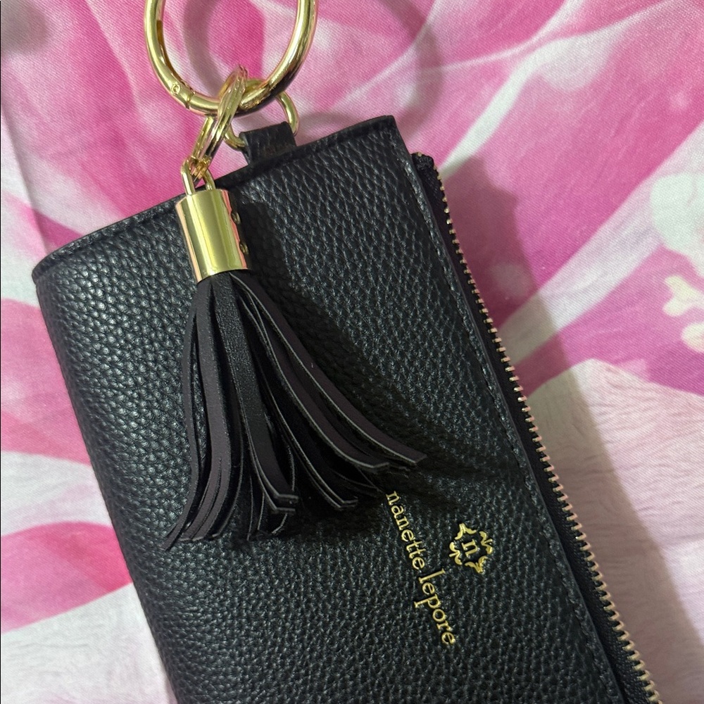 Nanette Lepore Textured Leather Tassel Keyring Wallet - Picture 4 of 5